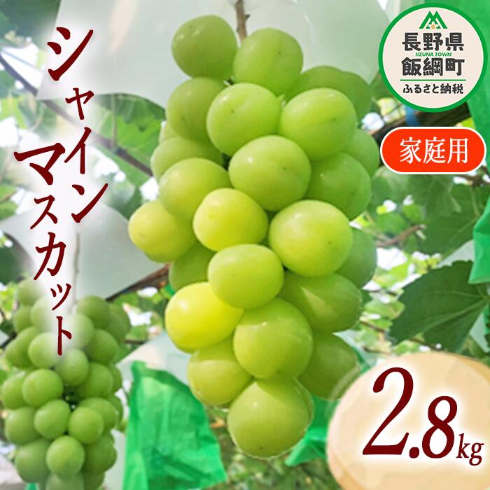 【ふるさと納税】 ぶどう シャインマスカット 家庭用 ( お徳用 ) 約 2.8kg ファームトヤ 配送は本州限定 令和7年度収穫分 長野県 飯綱町 〔 信州 果物 フルーツ ブドウ マスカット 葡萄 長野 予約 農家直送 〕発送時期：2025年9月中旬〜2025年10月上旬