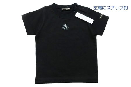 子ども用 半袖Tシャツ TENTOUMUSHI 再帰反射てんとう虫PT 黒 90サイズ｜子供 服 Tシャツ 綿 反射 リフレクター 安全 国産 日本製 赤ちゃん ベビー お祝い [0793]