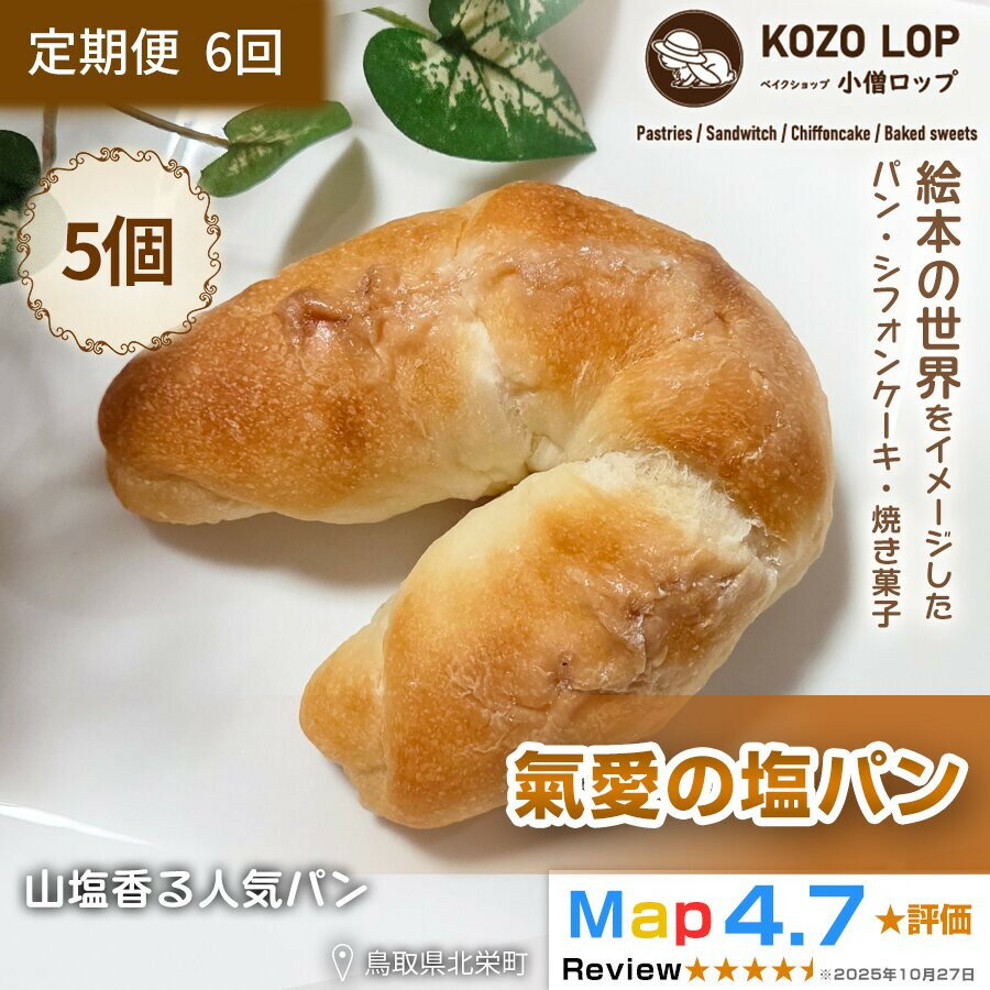 【ふるさと納税】1177.【定期便6ヶ月】山塩香る人気パン 氣愛の塩パン 5個×6回