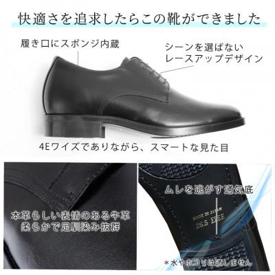 ふるさと納税 大和郡山市 メンズビジネスシューズ 5cmアップ本革シークレットシューズ 紐 No.1693 黒 24.5cm |  | 01