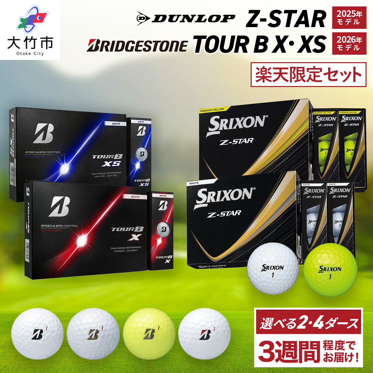 【ふるさと納税】★楽天限定★ダンロップ・ブリヂストン打ち比べセット (Z-STAR ・TOUR Bシリーズ) ゴルフボール｜BRIDGESTONE ブリジストン ツアーB DUNLOP SRIXON スリクソン スピン系 ソフトフィール 打感 ふるさと プレゼント 贈り物 golf [2418-2450]