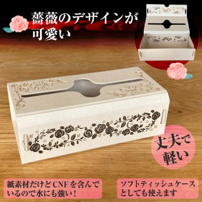 ふるさと納税 富士市 次世代素材CNFを含んだ丈夫で軽くて耐水性に優れた紙製ペーパータオル用ケース 薔薇(1833) |  | 01