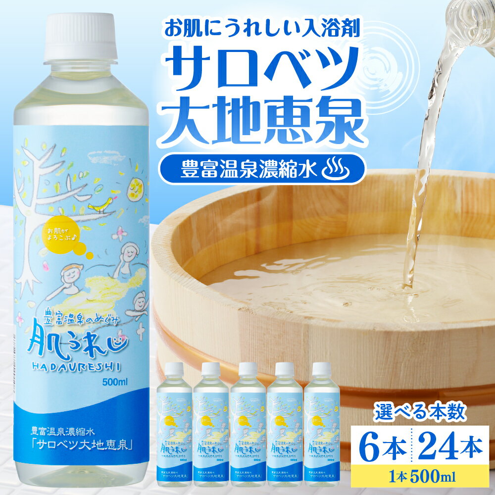 【ふるさと納税】 サロベツ大地恵泉 500ml ( 選べる 6本 / 24本) | 豊富温泉 濃縮温泉水 豊富温泉のめぐみ 肌うれし 濃縮 温泉水 入浴剤 温泉成分 セット サロベツ とよとみ 常温 北海道 豊富町