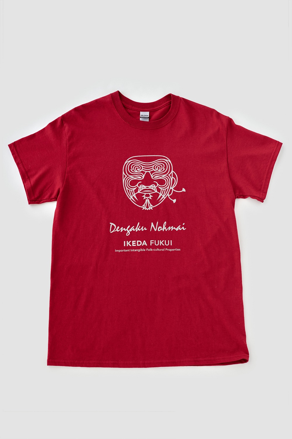 池田の伝統行事「田楽能舞」Tシャツ　【赤色　Mサイズ】