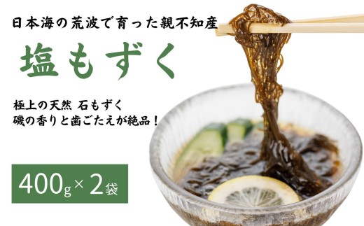 【令和8年産新物】親不知産 天然 塩もずく 400g×2袋 計800g【新潟県 糸魚川市 塩モズク 2026年産 日本海 磯の香りと歯ごたえが絶品! 石もずく 季節限定】