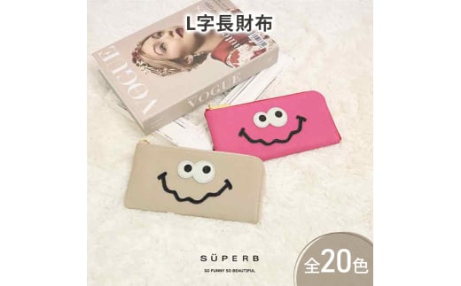 [№5258-8869]1168【 キョロメL字長財布 / 全20色 】 思わず誰かに見せたくなる / 薄型軽量キョロメL字財布 / L字長財布【 キョロメver. 】 L型 Lファスナー 長財布 大容量 長サイフ　ブラック