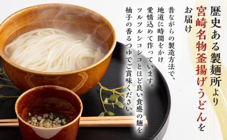 宮崎名物 釜揚げうどん 16食入り つゆ、揚げ玉、薬味付き