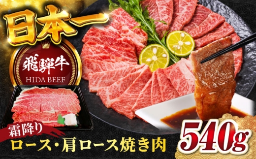 【12月下旬発送】【飛騨牛】霜降りロース・カタロース焼肉(540g) / 飛騨牛 ひだぎゅう 牛肉 ぎゅうにく 和牛 焼肉 リブロース 岐阜市/丸福商店 [ANBO015-12-2]