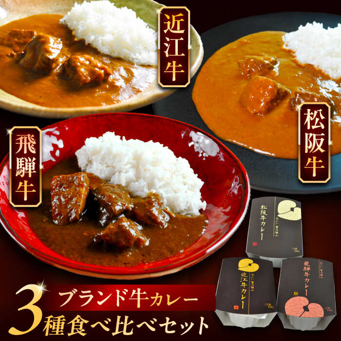 【ふるさと納税】-あふひ 贅の極み- 近江牛 飛騨牛 松阪牛 カレー 食べ比べ3種セット 2人前×各1個セット レトルト カレー 牛肉 和牛 ブランド牛 人気 おすすめ 簡単 調理 長期保存 カレー カレーライス レトルトカレー ビーフカレー 保存食 恵那市 / テンポイント[AUEU037]