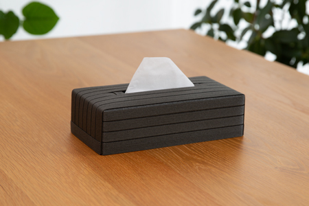 心地よい暮らしをつくる ティッシュケース チャコールグレー 岩手県奥州市産 バンドシー Bandc クリネックス エリエール ネピア エルモア に対応 [AR084]