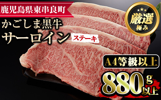 
【0423301a】鹿児島県産A4等級以上！黒毛和牛サーロインステーキ(計880g・約220g×4枚)国産 牛肉 肉 冷凍 ロース 鹿児島 焼肉 ステーキ【デリカフーズ】
