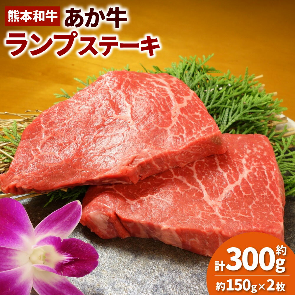 【ふるさと納税】あか牛ランプステーキ 計約300g（約150g×2枚） 褐毛和種 牛肉 お肉 和牛 モモ もも肉 赤身 冷凍 熊本県 湯前町 送料無料