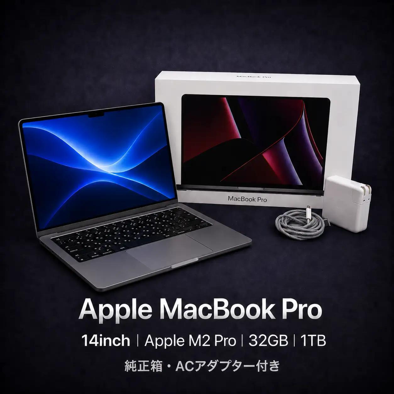 【厳選整備済｜法人リースアップ品】MacBook Pro 14インチ M2 Pro / 32GB / 1TB SSD｜★美品・動作確認済｜★化粧箱付き【現品限り】 763-01　
