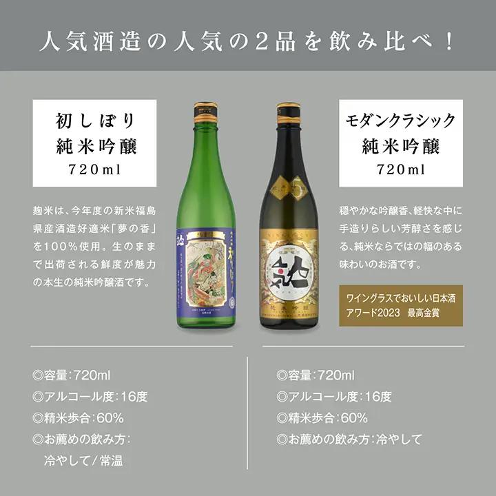 《数量限定 2026年12月出荷開始》初しぼり純米吟醸 720ml ・モダンクラシック純米吟醸 720ml 各1本セット【人気酒造株式会社】