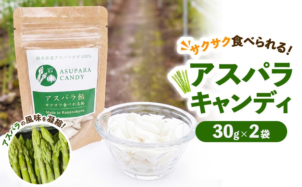 
                  うえの農園のアスパラキャンディ 30g×2袋 | 飴 あめ キャンディー 国産 栃木県産 アスパラ アスパラガス 食品
                