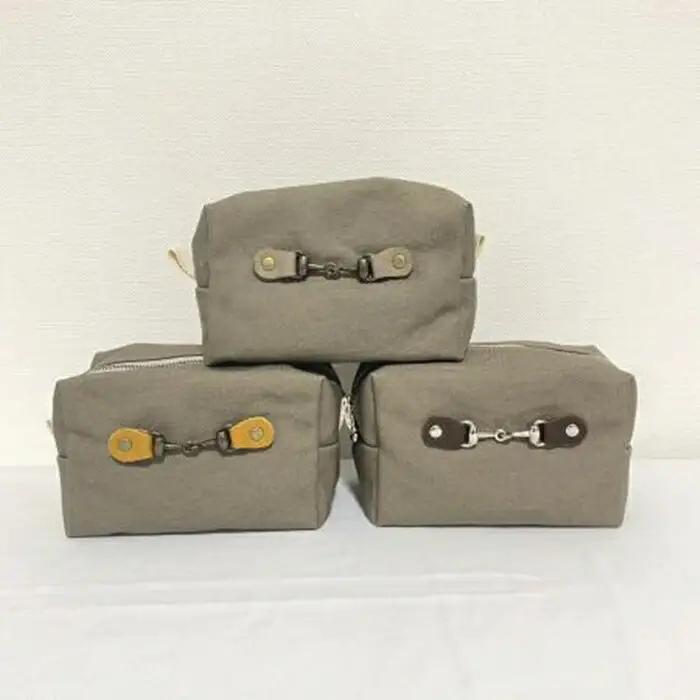 スクエアポーチ KHAKI | ポーチ 小物入れ レディース 福島県