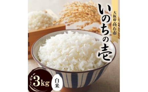 ＜令和7年度産＞いのちの壱3kg(白米)　希少品種をお届けします。【1641925】