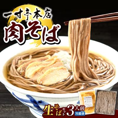 ふるさと納税 河北町 【一寸亭本店】 冷たい肉そば 3人前(190g×3束)