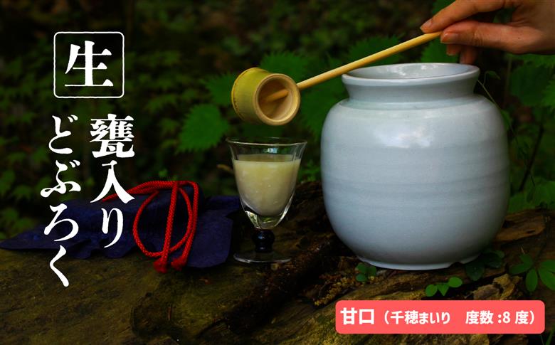 【甘口（千穂まいり　度数：8度）】御神水源どぶろく 900ml×1本 生酒 火入れなし自宅で 熟成発酵できる オリジナルの味が楽しめる 生 どぶろく_Tk015-012-ama
