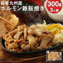 【ふるさと納税】レンジでチン！旨辛 九州産 ホルモン鉄板焼き 300g 3人前 ホルモン もつ 味付き レンチン 温めるだけ 調理済み おつまみ 惣菜 冷凍 送料無料