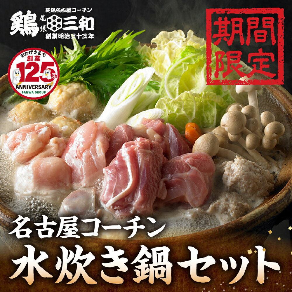 【ふるさと納税】名古屋コーチン 水炊き鍋セット 具材 鶏三和 鍋 鍋セット 肉 鶏肉 つくね だんご スープ 麺 セット 2〜3人前 冬限定 水炊き 名古屋コーチン 名古屋 コーチン 地鶏 鶏肉 期間限定 冬 きしめん 鶏 鳥 冬季限定