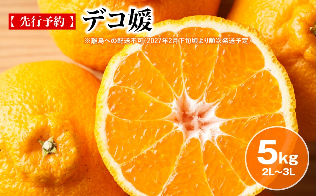 【先行予約】デコ媛 5kg（2L～3L）※離島への配送不可（2027年2月下旬頃より順次発送予定） IKTAR008