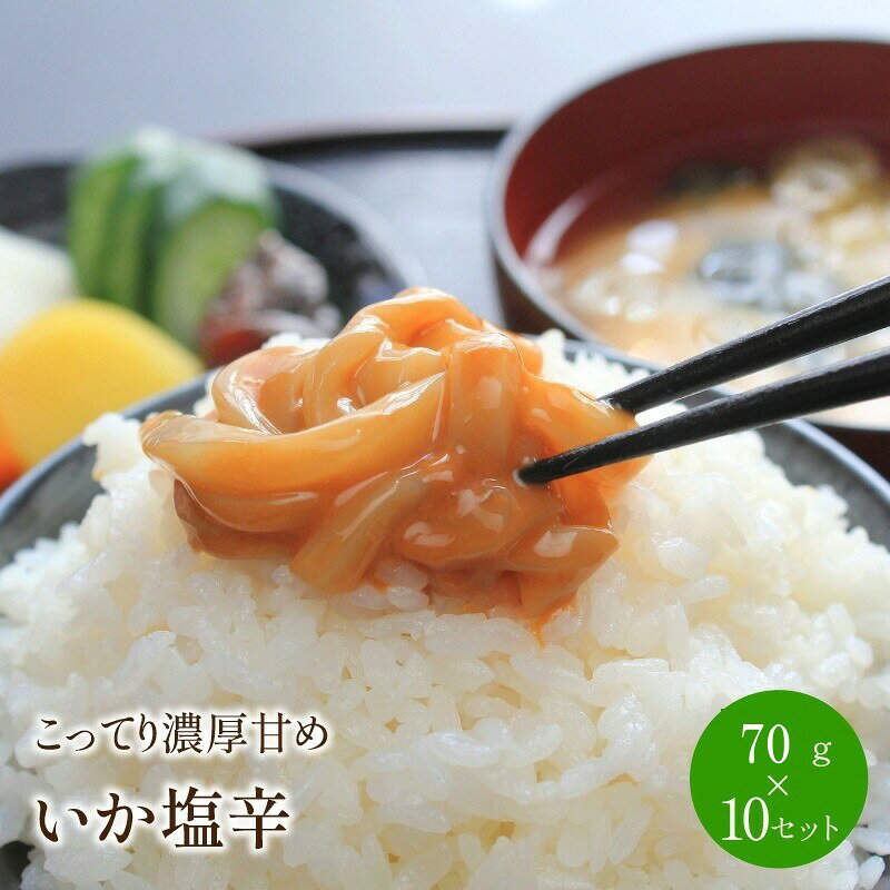 【ふるさと納税】＜マサルおやじの魚屋珍味＞いか塩辛10食セット　こってり濃厚甘め 珍味 塩辛 いか 烏賊 お茶漬け おつまみ トッピング 冷奴 お酒のお供 冷凍 小分け 便利 ふるさと納税 おつまみ【001-0481】