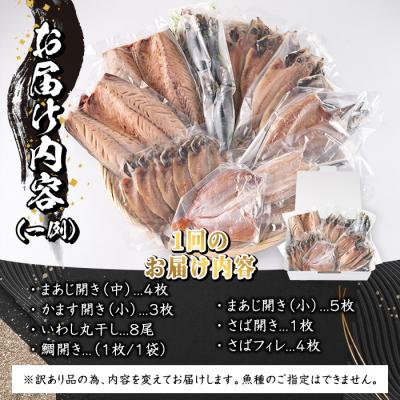 ふるさと納税 佐伯市 <訳あり>干物お楽しみBOX (25尾以上:隔月3回) |  | 01
