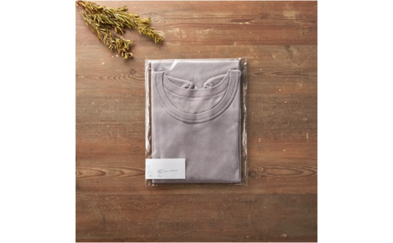 《絹生活研究所》インナー／メンズ／半袖／グレー／Lサイズ