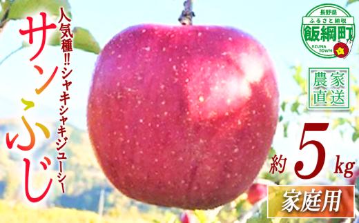 りんご サンふじ 家庭用 5kg ファームトヤ 沖縄県への配送不可 2026年11月中旬頃から2027年1月上旬頃まで順次発送予定 令和8年度収穫分 信州 果物 フルーツ リンゴ 林檎 ふじ 長野 予約 農家直送 長野県 飯綱町 [0959]