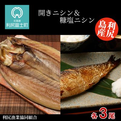 ふるさと納税 利尻富士町 利尻島産 開きニシン&amp;糠塩ニシン食べ比べセット＜利尻漁業協同組合＞