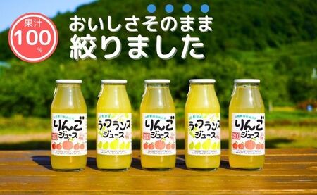 りんごジュース ラ・フランスジュース セット 180ml 5本 果汁100％ ストレート リンゴ ラ・フランス フルーツジュース ギフト 贈り物