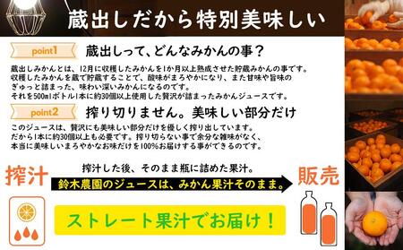 みかんジュース 無添加ストレートの美味しい蔵出しみかん果汁 ミカンをそのまま絞った濃厚な味 ５００ｍｌ×3本