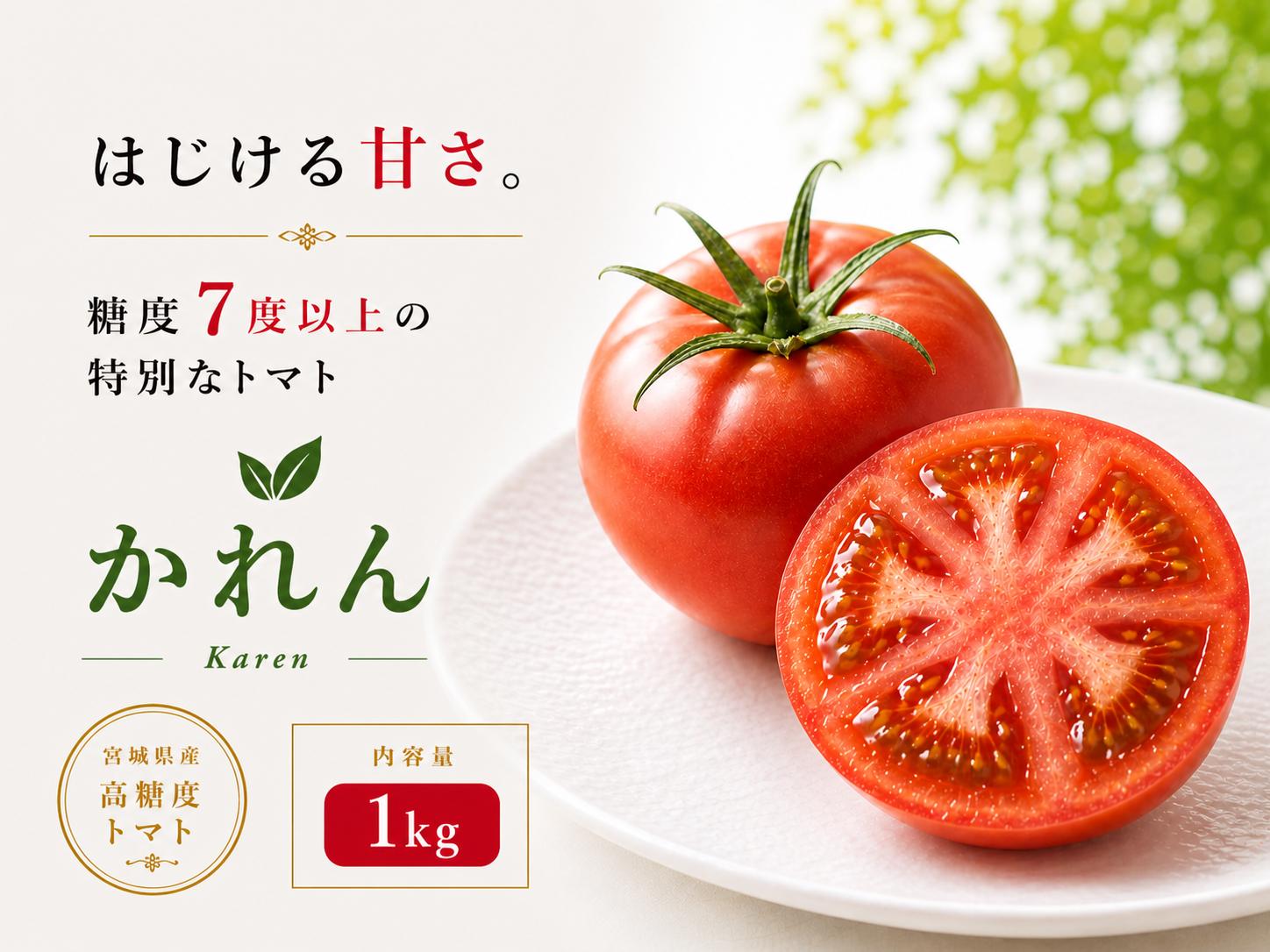 
                  【糖度7度以上】トマト かれん1kg とまと 野菜【delf025】
                