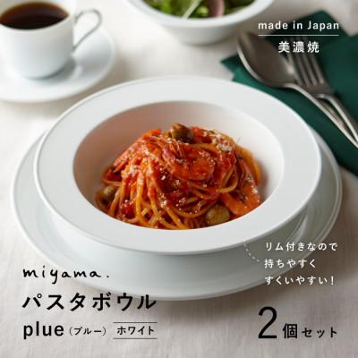 ふるさと納税 瑞浪市 【美濃焼】miyama.のパスタボウル(プルー)2個セット　ホワイト