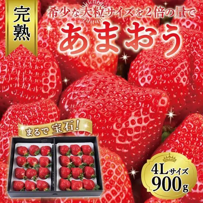 【2027年1月～4月出荷分予約販売】まるで宝石！希少な大粒サイズを2倍の量で！「完熟あまおう」4Lサイズ900g入り