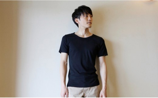 
                  《絹生活研究所》インナー／メンズ／半袖／黒（2サイズ） インナーウェア 下着 肌着 Tシャツ ファッション 服 男性 
                