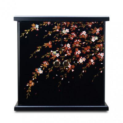 ふるさと納税 かつらぎ町 紀州塗り ミニ仏壇 雅 小 しだれ桜 美しく描かれた蒔絵の世界。職人が創る雅なコンパクト仏壇