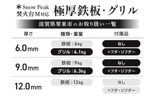 【SnowPeak焚火台M対応】グリル [ 330×345mm ] 6.0mm厚グリル 4.1kg ＋ ハンドリフター / グリル 鉄製 スノーピーク 焚火台M キャンプ BBQ アウトドア 調理器具 / 栗東市 / M.M.Factory [BIBA037]