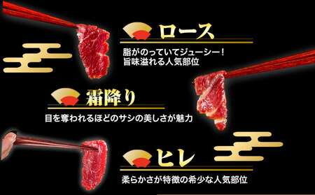 馬刺し7部位堪能セット 約510g タレ付き 馬肉 冷凍 《60日以内に出荷予定(土日祝除く)》 新鮮 さばきたて 生食用 肉 熊本県葦北郡津奈木町 馬刺し 馬肉 希少部位 タタキ 赤身 霜降り ロー