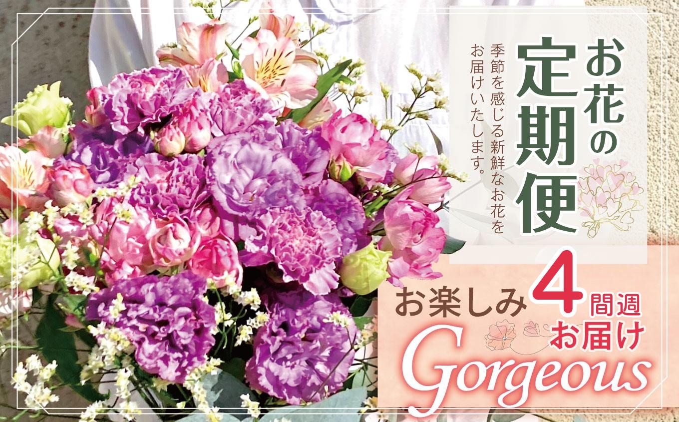 
            お楽しみ！ 4週連続 お届け お花 の 定期便 「Gorgeous」 | ブーケ タイプ 高さ45cm-50cm 本数15-20本 flower フラワー ふらわー 花 はな リトルシード インテリア 植物 定期 お任せ お見舞い ギフト お祝い 誕生日 親孝行 プレゼント贈り物 新鮮 調布 東京都
          