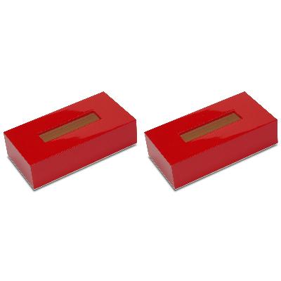 ふるさと納税 海南市 和歌山県海南市 ティッシュBOX カラー レッド 2個組 すっきりシンプルなティッシュケース