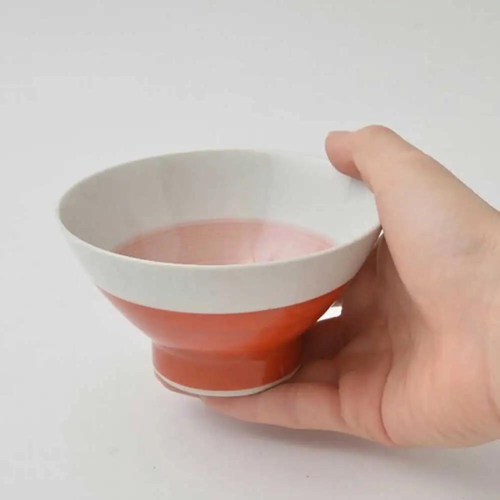 【波佐見焼】大人気！ くらわんか碗 半青・半赤・青丸・赤丸 4点セット お茶碗【福田陶器店】[PA424]