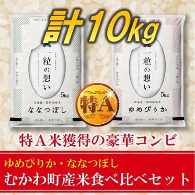 ふるさと納税 むかわ町 【令和7年産】特A受賞米!北海道むかわ町産食べ比べセット 精米10kg