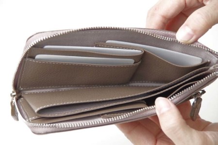 L型ファスナー長札入れ「L字束入」綿袋付 (カラー：イエロー)