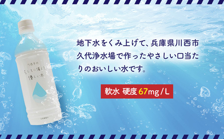 川西市のもしもに備えた優しい水ペットボトル1箱（500ml 24本入り）［No.460］／ お水 やさしい 口当たり 飲料水 備蓄 災害 備え 兵庫県 特産品