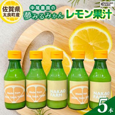 ふるさと納税 太良町 【数量限定】中尾農園の夢みるみかん レモン果汁 5本 【NA15×1】(太良町)