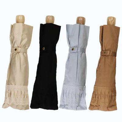 ふるさと納税 田原本町 レディース 日傘 2つ折 573501 レース切継ぎ 綿サテン生地  日本製 ブラウン |  | 01