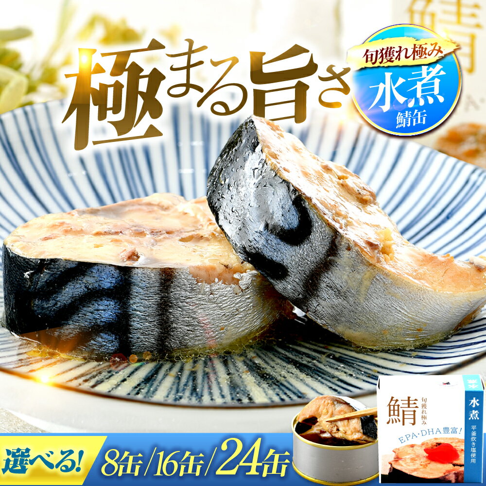 【ふるさと納税】【選べる缶数】旬獲れ極み鯖水煮缶詰 【平釜炊き使用】8缶 /16缶/24缶｜福井県小浜市 キャンプ アウトドア 酒の肴 おつまみ 保存食 [BFAB007]