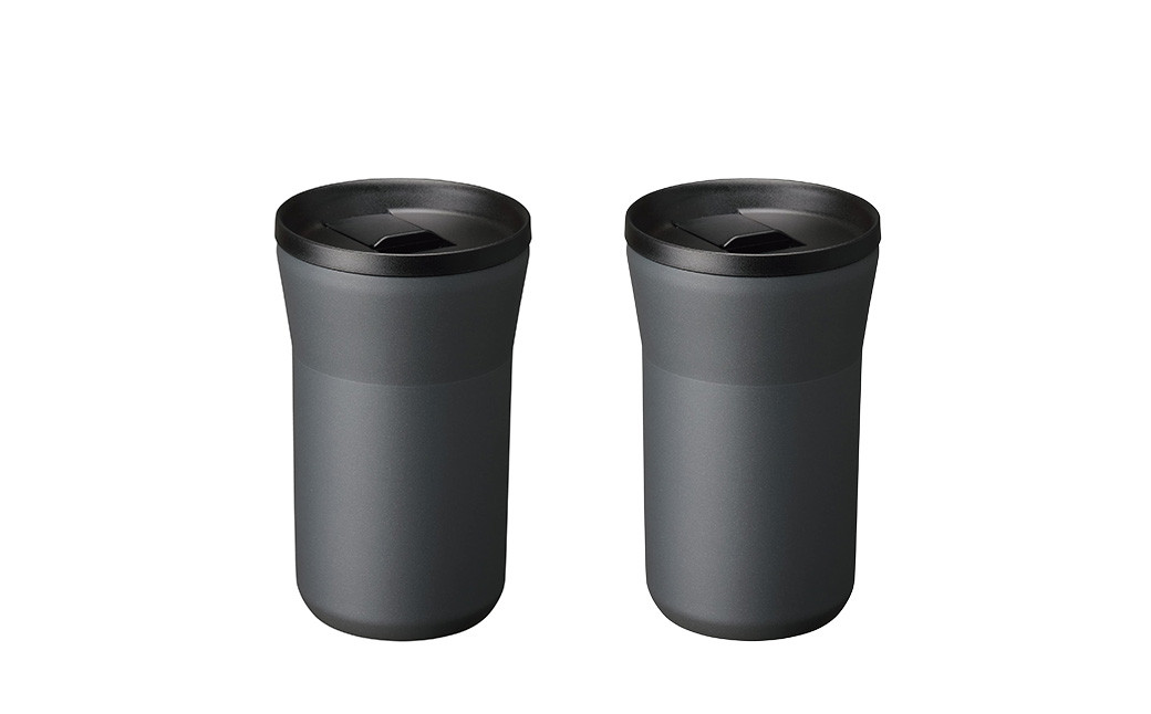 
            【京セラ】蓋付きタンブラー 350ml ＜ダークグレー＞ ペアセット （2個） CERAMUG タンブラー 真空容器 保冷 保温 真空断熱 セラミック トラベルカップ KYOCERA BS-626-2
          
